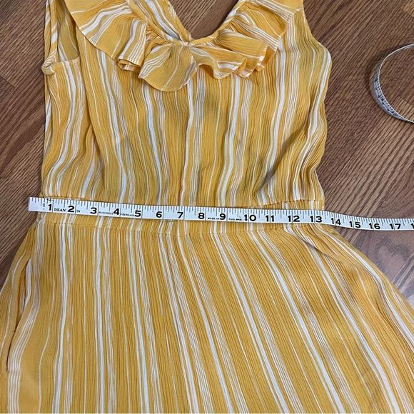 Patrons of Peace Split Knot Cut-out Front Jumpsuit Yellow & White Stripe Sz-M - Picture 7 of 8